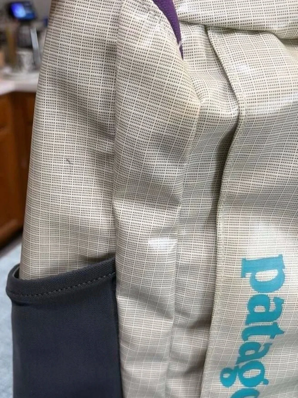 Retired Patagonia White Backpack with Purple & Teal Accents